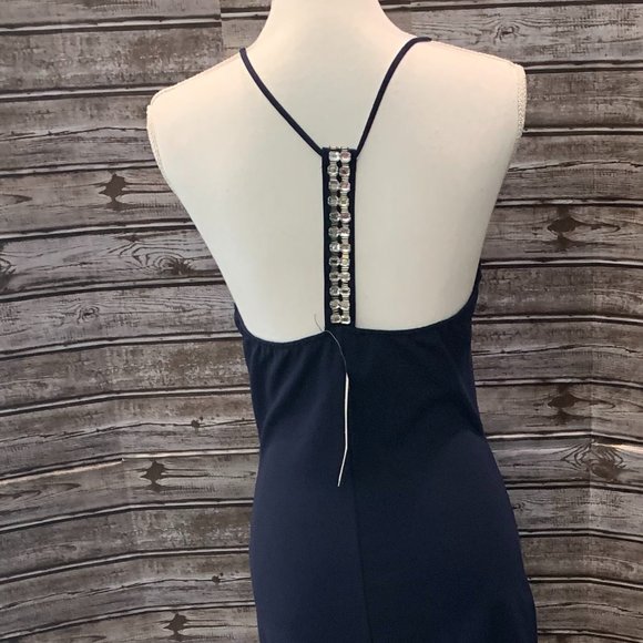 MONTEAU Navy Blue Sleeveless Halter Dress NWT - Picture 5 of 9
